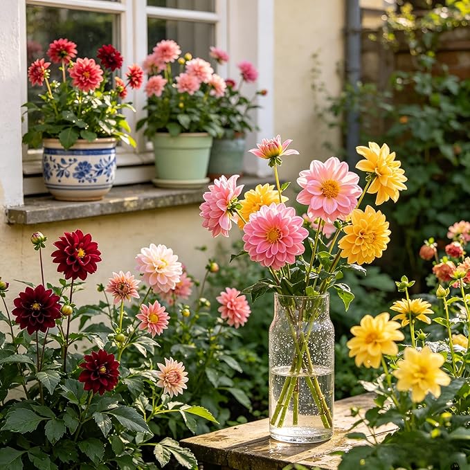 CarpetC 1000+ Mixed Dwarf Dahlia Seeds for Planting, Compact Perennial with Long-Lasting Blooms, Non-GMO Heirloom Dahlia pinnata for Garden Borders, Containers & Cut Flowers