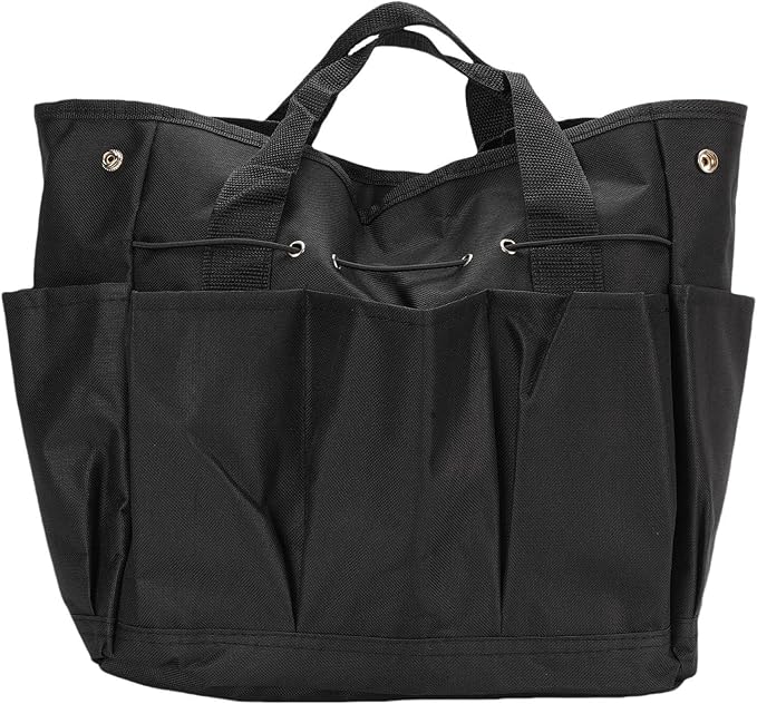 Fdit Garden Tool Bag, Portable WearProof Gardening Organizer for Outdoor Camping, Oxford Cloth (Black)
