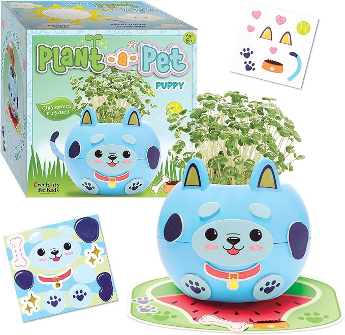 Creativity for Kids Plant-A-Pet: Puppy Toys for Girls - Mini Gifts for Girls, Arts and Crafts for Kids, DIY Activity Set & Spring Crafts (Ages 6+)