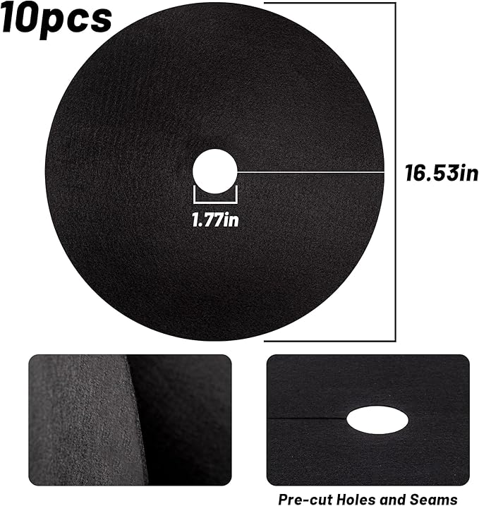 16.5 Inch Non-Woven Tree Mulch Ring-10 Pack, Weed Barrier Mat,Degradable Tree Mulch Used to inhibit Weed Growth and Landscape Weed Control Plant Root Protection