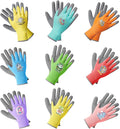 COOLJOB 36 Pairs Kids Gardening Gloves for Little Kid Age 9-12, Toddler Boys Girls Grippy Rubber Coated Children Work Gloves, Assorted Colors, Large