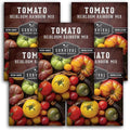 Heirloom Rainbow Mix Tomato Seeds for Planting - Colorful Heirloom Tomato Seed Variety Pack, High Yield Garden Tomatoes, Non-GMO Open Pollinated - Survival Garden Seeds (5 Pack)