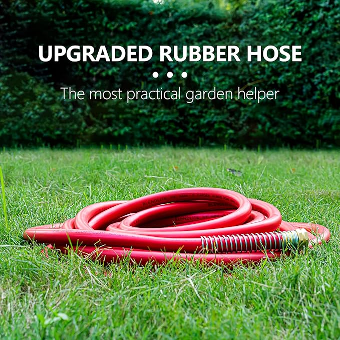 5/8" Garden Hose 75ft, -40℉ To 190℉ Hot/Cold, Heavy Duty,Flexible, 300psi Working, 1000psi Burst, 3/4" Brass Fittings with Hose Protector Coil Spring for Outdoor,Yard, Farm