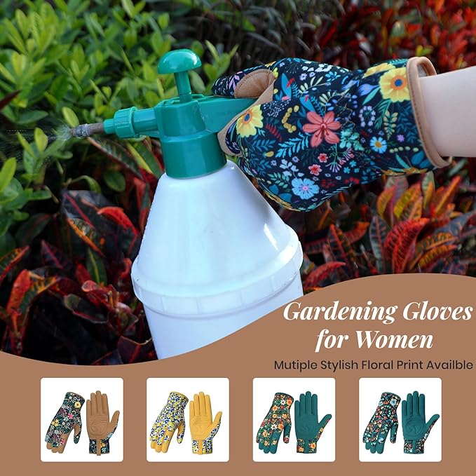 Tavaleu Gardening Gloves for Women, Thorn Proof Puncture Resistant Leather Garden Gloves, Breathable Working Gloves