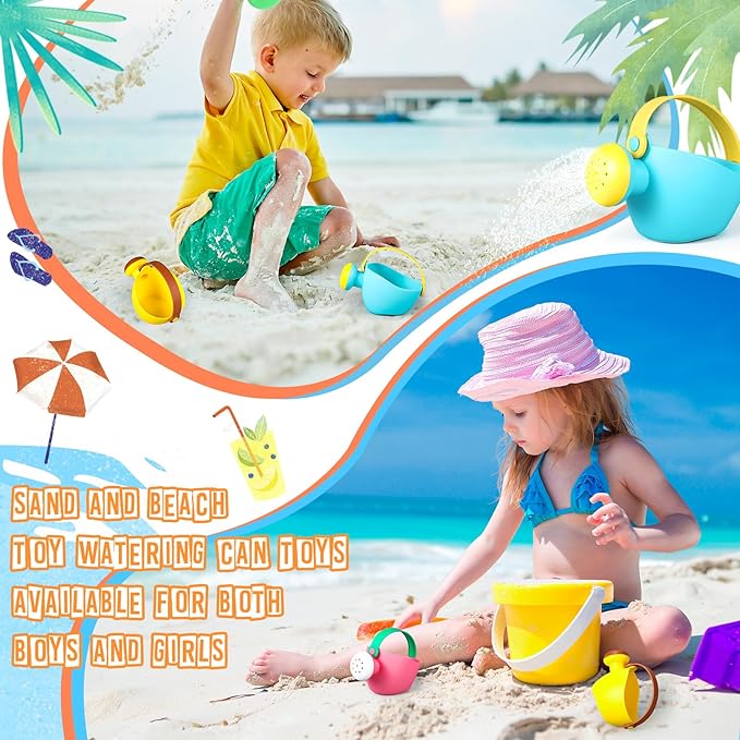 Gemscream 12 Pcs Watering Can Set Small Plastic Beach Watering Can Bath Toy Toddler Gardening Equipment Toy for Girl Boy Beach Outdoor Garden
