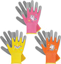 WAWSAM Kids Gardening Gloves 3 Pairs Toddlers Rubber Coated Work Gloves Children Garden Gloves
