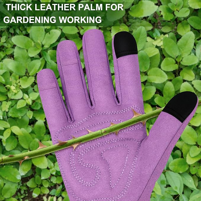 Leather Long Gardening Gloves for Women Thorn Proof Garden Gloves Yard Working Gloves
