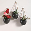 Set of 3 Ceramic Wall Hanging Pocket Planters for Small Plants & Artificial Greenery, Wall Decor for Bathroom Living Room Kitchen Bedroom Corridor Office