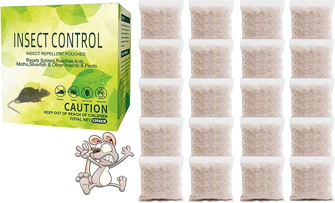 Rodent Mice Repellent Bags, Peppermint Oil to Repel Mice Rats, Rodent Mouse Repellent for House Car Basement Garage Boat Barn, Natural Ingredients Rat Repellent Bags (20)