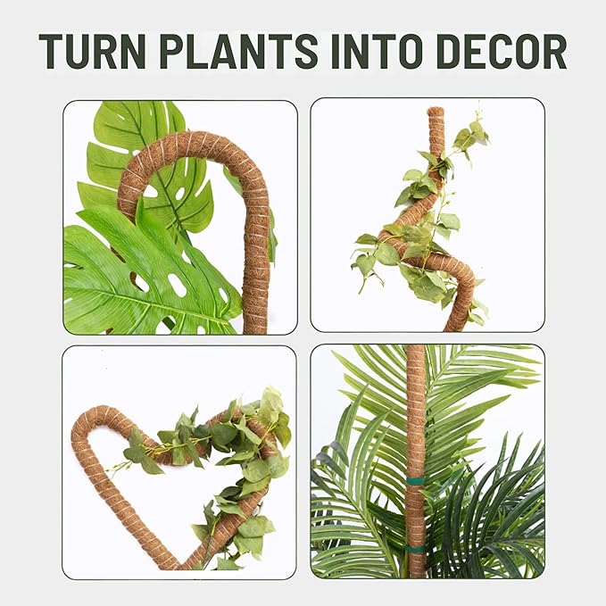 2 Pack 48 Inch Moss Pole for Plants Monstera, Tall Moss Poles for Climbing Plants Monstera, Handmade Coco Coir Plant Pole, Plant Support for Plant Grow