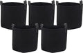 Sunnydaze 5-Pack of 5-Gallon Garden Grow Bags for Vegetables - Black 300 GSM Non-Woven Polypropylene Felt Fabric Flower Pots and Planters with Handles - Gardening Containers
