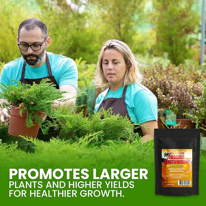 (1.5 Qt) 100% Organic Worm Castings - Made in USA – Natural Earthworm Fertilizer with Kelp & Humic Acid – for Indoor & Outdoor Plants, Potting Soil, Garden Beds & Seed Starters