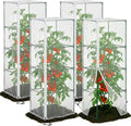 4 Pcs Garden Bird Netting for Square Plant Cage, 59" x 18" x 18" Tomato Cage Garden Net Cover with Zipper, Tomato Trellis Insect Bird Barrier Protection Mesh for Vertical Climbing Plants Vegetables