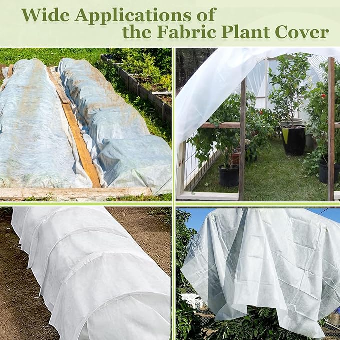 Plant Covers Freeze Protection 10x50ft Floating Row Cover 1.5oz/yd² Plant Covers for Winter Garden Fabric for Cold Sun Protection