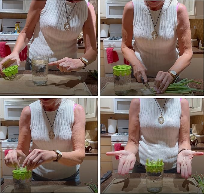 Easiest Green Onion Regrower. Includes Ergonically Designed Lid & Instructions for Beginners. Save Money with This Cool Kitchen Regrower