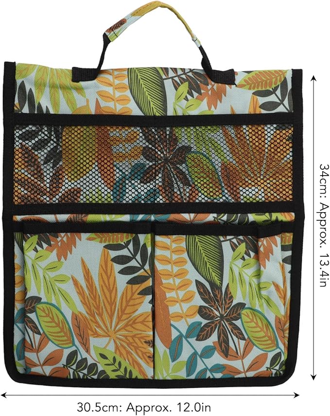 Gavigain Garden Tool Storage Bag 600D Oxford Cloth Foldable Portable Gardening Tote with Multiple Pockets for Outdoor Garden (Yellow Leaves)