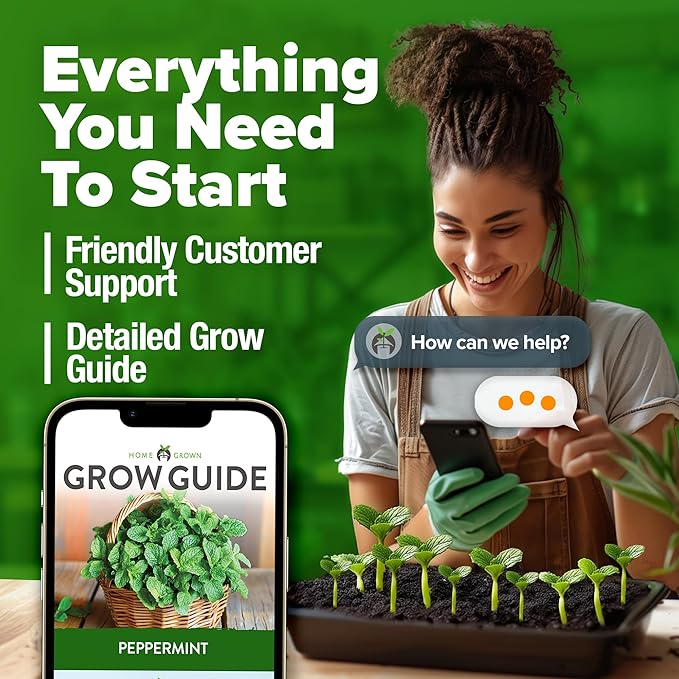 HOME GROWN Non GMO Peppermint Seeds Pack 2,370 Heirloom Mint Seeds for Planting. Grow Peppermint Plants in Your Herb Garden Indoors or Outdoors (Mentha x piperita)