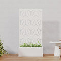 Casaphoria Metal Raised Garden Bed with Trellis, 59"x30"x12" Planter Box for Climbing Plants, Vegetables & Vines, Features Drainage Holes and Privacy Screen, White-Star