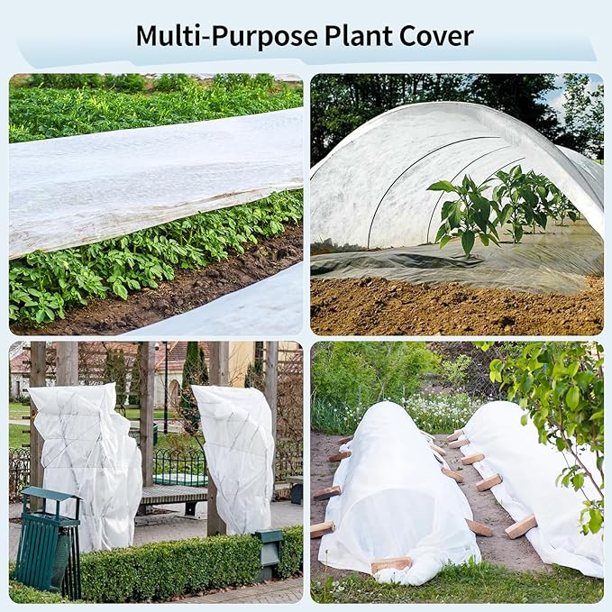 Insoma 1.1oz/yd Plant Covers Freeze Protection,10 * 50ft Floating Row Cover for Garden, Frost Plant Blanket for Winter Frost/Sun Pest Protection