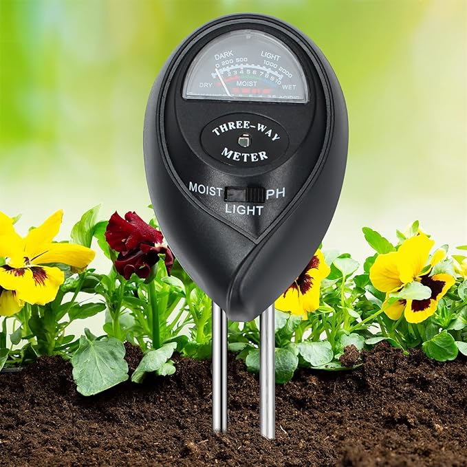 Soil Moisture Meter 3-in-1 Plant Moisture Light PH Tester Soil Hygrometer Sensor Care Soil Tester for Garden Farm Indoor Outdoor