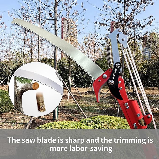 Extendable Tree Pruner Saw,High-Altitude Branches Trimmer Pruning Shears Head,Fruit Picker Harvester Clipper Pruning Tool for Plant Garden(Without Pole)