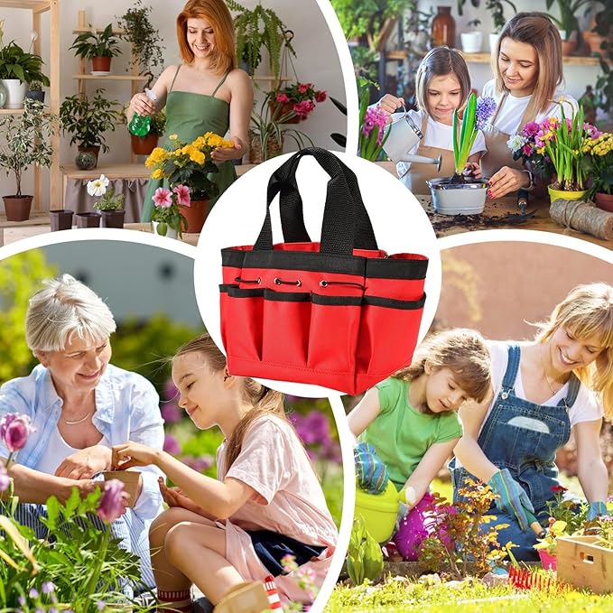 Garden Tool Storage Tote - Reinforced Carry Bag, Multiple Compartment Organizer, Tear-Resistant Material, Easy-to-Clean Outdoor Accessory Holder | Lawn Equipment Container Used for Yard Work, Garden