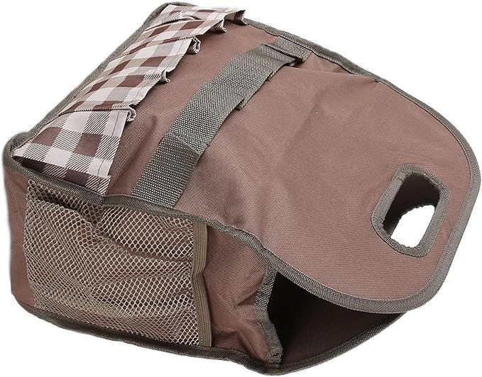 L Garden Tool, Portable Gardeni Sto, Ox Cloth with 5 Slots and Mesh s, Multifunction Handbag for Fertilizers Tools (Coffee Grid)