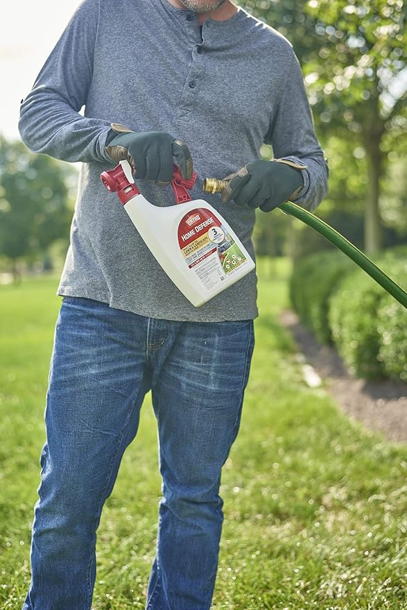 Ortho Home Defense Insect Killer for Lawn & Landscape Ready-To-Spray - Hose-End Applicator, Kill Ants, Ticks, Mosquitoes, Fleas & Spiders, 32 fl. oz.