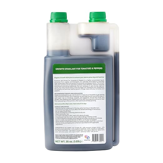 Ecoworm Soil Extract Concentrate for Tomatoes & Peppers – Organic Soil Regenerator & Microbe-Rich Fertilizer from Worm Castings | Root & Fruit Boosting Plant Feed (35 fl oz Makes 53 Gallons)