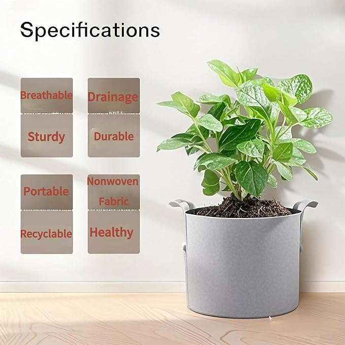 Grow Bags,Gallon Pot,Gallon Grow Bag,Fabric Plant Vegetable Pots,15-35 Gallon Nursery Pots,Deep Plant Pot, Gallon Grow Bags with Handles,3pcs (35 Gallon)
