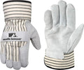 Wells Lamont Men's Heavy Duty Leather Palm Work Gloves with Safety Cuff, Small (4000S)