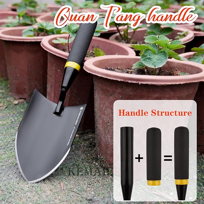 KEMAIER Heavy Duty Garden Trowel and Stainless Steel Hand Cultivator