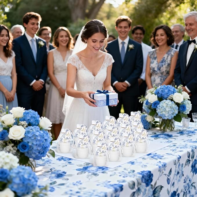 Ctosree 50 Sets Something Blue Bridal Shower Favors Let Love Grow Seed Packets Wedding Party Supplies Include Seed Packets Flowerpot Cards and Organza Bags Something Blue Bridal Shower Party Supplies