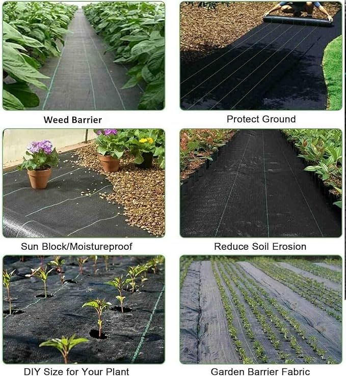 Weed Barrier Landscape Fabric Heavy Duty,3.2 OZ Premium Garden Ground Cover,1.4 ft X 50 ft Heavy Duty Weed Mat Fabric,Durable Weed Barrier Fabric for Yard, Vegetable Gardens, Flower Beds