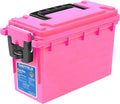Sheffield 12631 Ammo Storage Box, Stackable .30 Cal Field Boxes, Water and Dust Resistant, Lockable Storage Box with Handle, Secures Hunting Gear, Supplies, and Bullets, Made in USA, Pink, (Pack of 6)