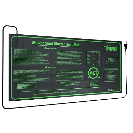 iPower GLHTMTSV1 Durable Waterproof Seedling Heat Mat Warm Hydroponic Heating Plant Germination Starting Pad, 10" x 20", Black