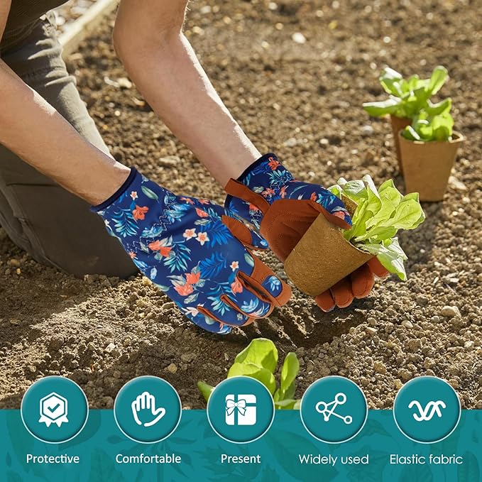 Gardening Gloves, Breathable Polyester Fiber Garden Gloves