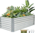 G GOOD GAIN 6x3x2 ft Galvanized Raised Garden Bed Kit, Large Metal Planter Box Outdoor for Vegetables, Flowers, Herbs, 24" Tall 269 Gallon Capacity Deep Root Design, Silver