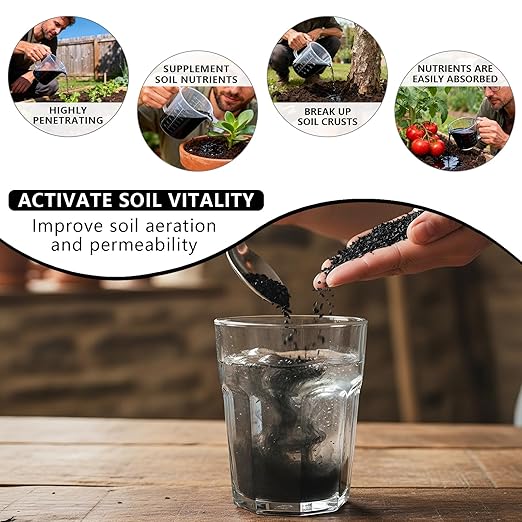 Soil Conditioner & Plant Booster Powder - Water Soluble Soil Amendment for Garden Beds, Potted Plants, Lawns to Improve Aeration, Enhance Fertilizer Uptake & Support Root Growth - 7 oz