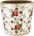 Beeveer Farmhouse Ceramic Planter 5.5 Inch Large Plants Pot Crack Beige Red Rose Flowers Plant Pots with Drainage Hole Indoor Plants Kitchen Rustic Antique Decor Gift