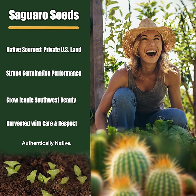 Grow Your Own Saguaro Cactus Kit (Carnegiea gigantea) – Cactus Seeds – Seed Starter Peat Pellets Pods - Southwestern Gift Idea - Seed Growing