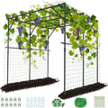 DoCred Garden Arch Trellis for Climbing Plants, 79 Inch Tall Metal Plant Support Trellis Archway for Climbing Vine Vegetable/Fruit/Flower Outdoor Yard Lawn Garden Arch Tunnel Trellis