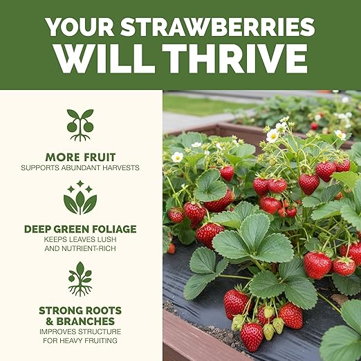 Strawberry Fertilizer – Liquid Strawberry Plant Food for Better Berry Production & Healthy Growth, 1 Gallon