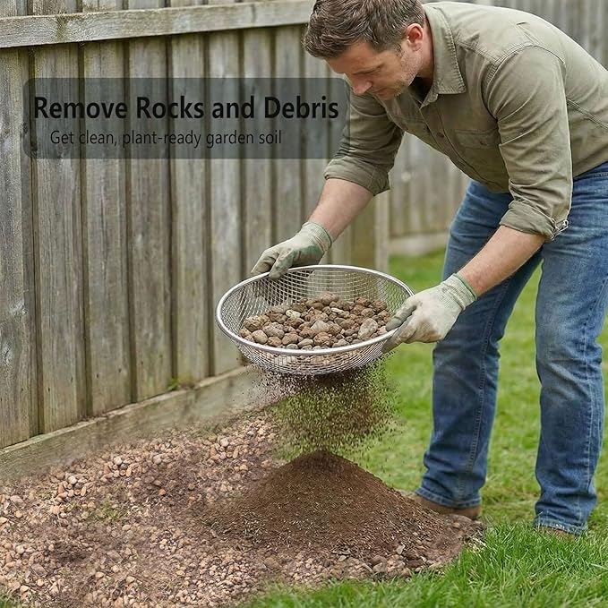 3/8 Inch Mesh Gardening Sand Soil Compost Sifter Perfect for 5 Gallon Bucket