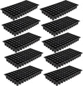 SUNPACK 21" x 11" Heavy Duty 72-Cell Circular Insert Tray, Black, 2.5" (Pack of 10) - Ideal for Greenhouses or Indoor Gardening - Holds Up to 72 Different Seeds