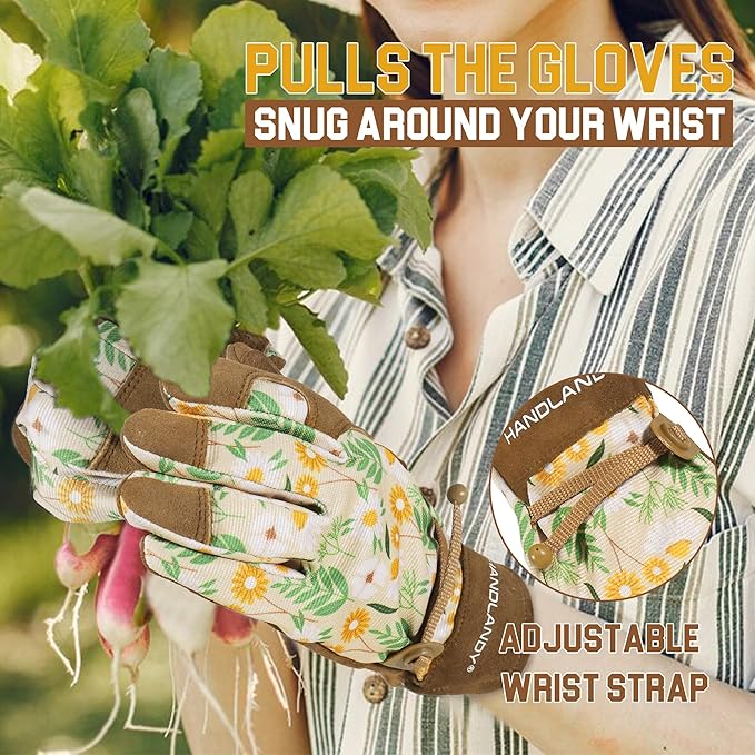 Gardening Gloves Women Breathable Ladies Thorn Proof Leather Garden Yard Gloves Best Gift for Gardeners