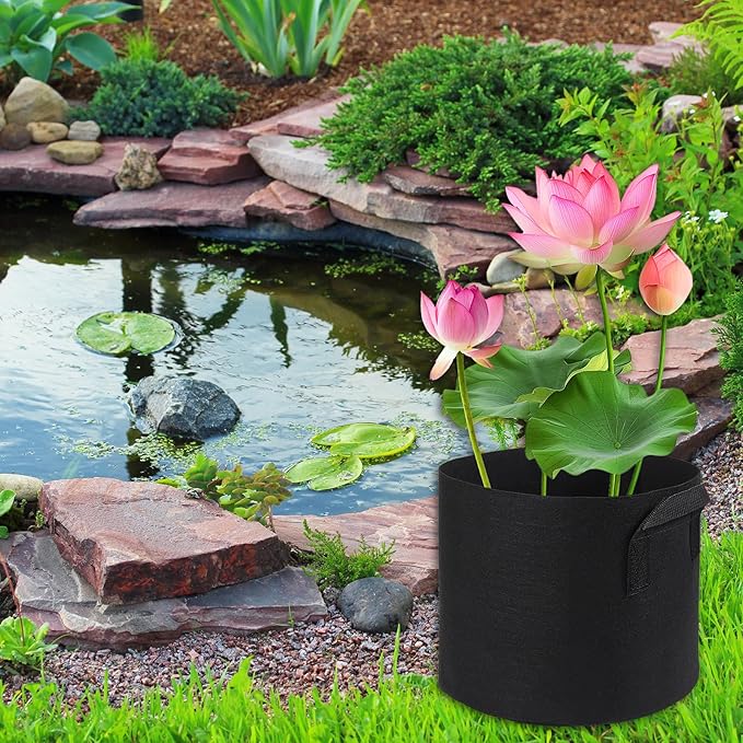 10 Pack Lily Plant Pots for Pond, Aquatic Pond Planter for Pond Reusable Pond Plant Basket Grow Bags for Pond, Aquatic Plants, Potato, Carrot, Onion, Flower (1 Gallon)