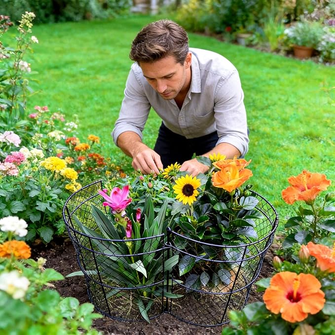 6 Pack Garden Plant Protection Cloches 14"x16", Heavy Duty Chicken Wire Plant Protectors, Rustproof Metal Garden Cages to Shield Seedlings, Flowers & Vegetables from Animals