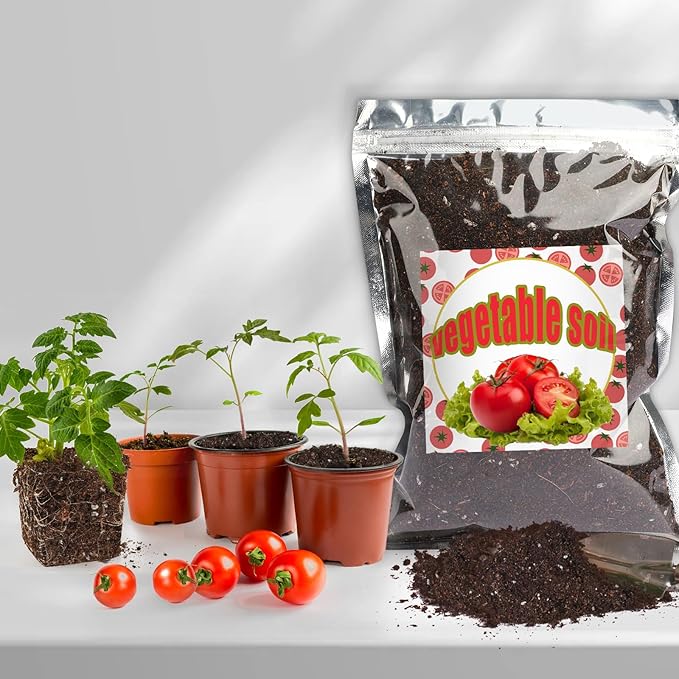Doter Organic Vegetable Soil Mix 4qt, Indoor Plants Potting Mix for All Potted Vegetable Like Tomatoes Lettuce Bell Peppers, Grow Healthy houseplants Indoors