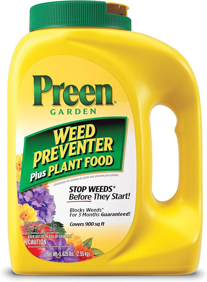Preen Garden Weed Preventer Plus Plant Food - 5.625 lb. Bottle - Covers 900 sq. ft.